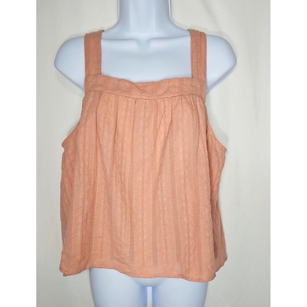 Splendid Women's Peach Square‎ Neck Adjustable Strap Tank Top Size Large NWT